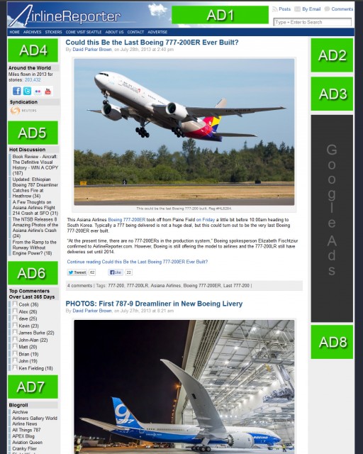 CLICK FOR LARGER: This shows where each ad location is at. There is flexibility with size and location.