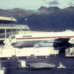 N705PA with black "Alaska" on the plane