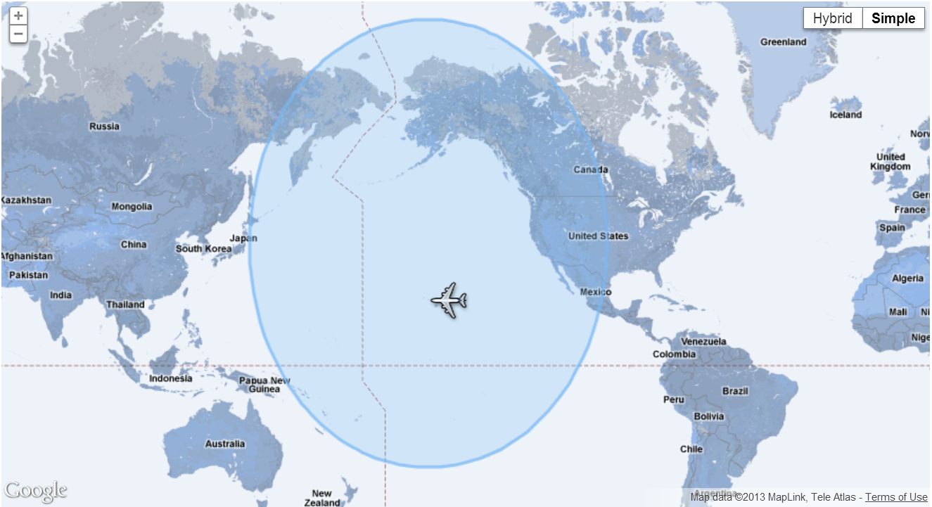 A321 Range Chart