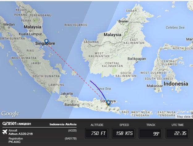 UPDATED: AirAsia Airbus A320 Flight QZ8501 Has Gone Missing Over.