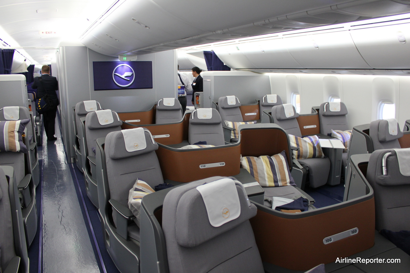 Flying Business Class On The Upper Deck Of A Lufthansa