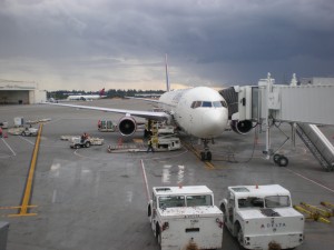 Delta Boeing 767 - taken after landing at Seattle-Tacoma International Airport