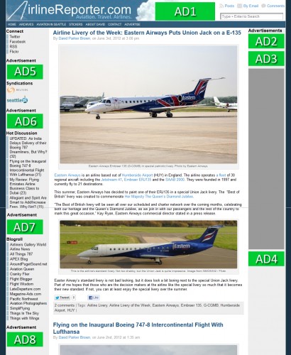 CLICK FOR LARGER: This shows where each ad location is at. There is flexibility with size and location.