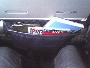 seatbackpocket Seatback pocket with BAD, BAD things in it.