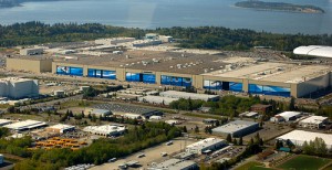 Photo of Paine field where one of the assembly lines for the Boeing 787 are located in Everett, WA