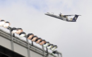 The plane flying over the stadium. Done by Brice Hammack with HAM photographies and UW Bothell graduate.