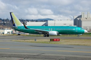 Take a look at the winglet and tail. This is a new Boeing 737-800 for Ryanair. 