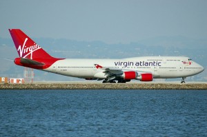 Virgin Atlantic "Tubular Belle" Boeing 747-400 that is taxiing (get it?)