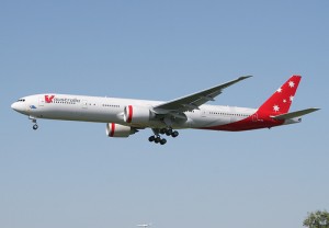 V Australia Boeing 777 coming in to land at LAX