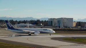 Boeing 787 Dreamliner ZA002 about to take off from KPAE