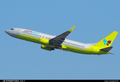 Jin Air's livery on a Boeing 737-800