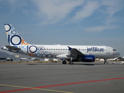 JetBlue's special 10th Anniversary livery.