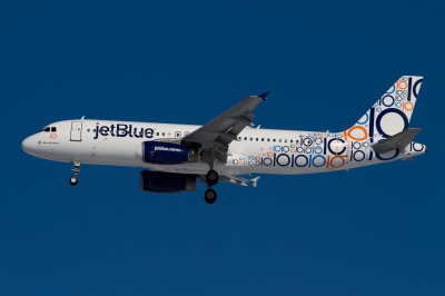 JetBlue celebrates their 10th anniversary with a special livery.
