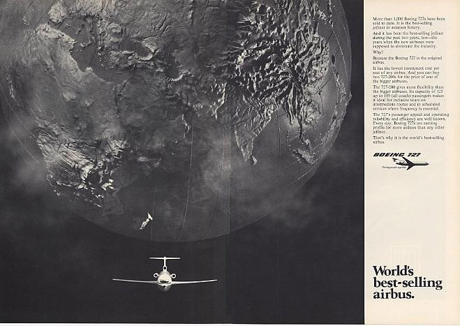 Boeing had this ad stating that the Boeing 727 is the best-selling air bus