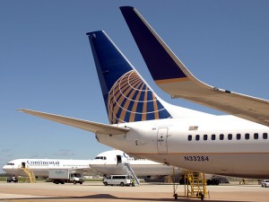 Tail and winglet of Boeing 737-800