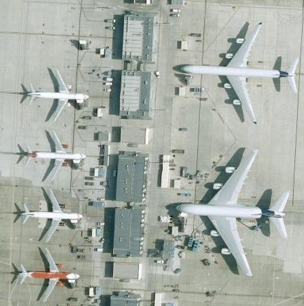 An Airbus A380, A340 and a few A320's hanging out at Toulouse Blagnac Airport