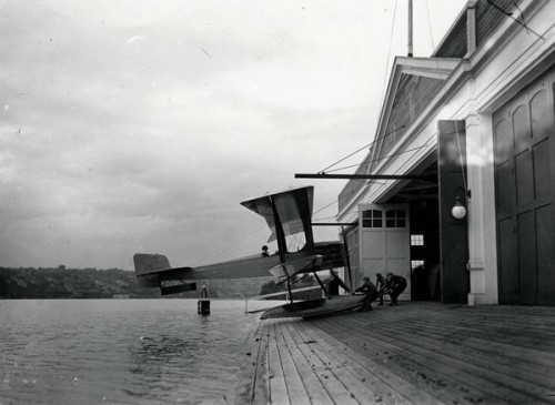 The first Boeing plane at their first assembly building, on Seattle's Lake Union. Picture from Boeing.