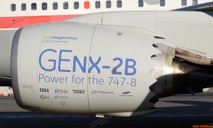 GE's Boeing 747-100 testbed with GEnx engine (N747GE)