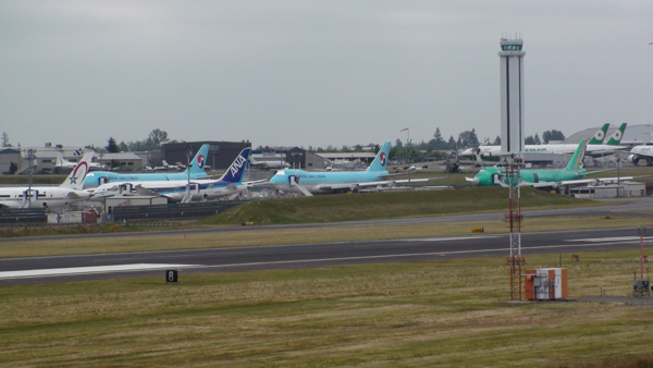 A cloudy Paine Field yesterday, taken from the Future of Flight strato deck.