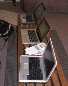 Picture of the laptops. "Seriously, we can't live without them"