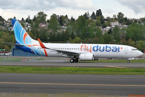 Flydubai Boeing 737-800 (A6-FDA) taken at Boeing Field in Seattle, WA before its delivery to the airline.