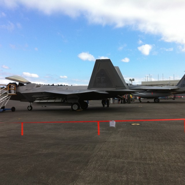 F-22 and F-15 at Boeing Field