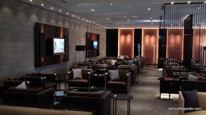 BUS2 The sitting area of ANA's Business Class Lounge at Haneda International Terminal. Click for larger.