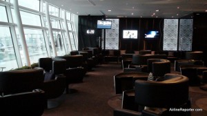ANA's First Class Lounge at the Haneda International Terminal is very impressive with their fancy seating.