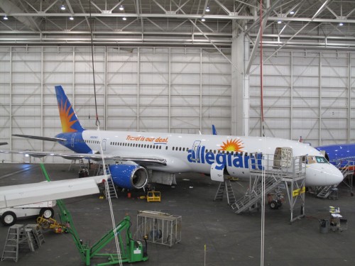 One of Allegiant's new Boeing 757's with a livery update (N902NV)