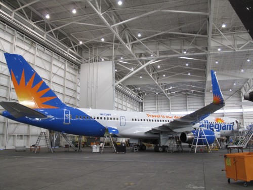 One of Allegiant's new Boeing 757's with a livery update (N902NV)