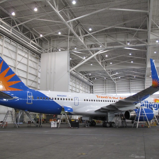 One of Allegiant's new Boeing 757's with a livery update (N902NV)