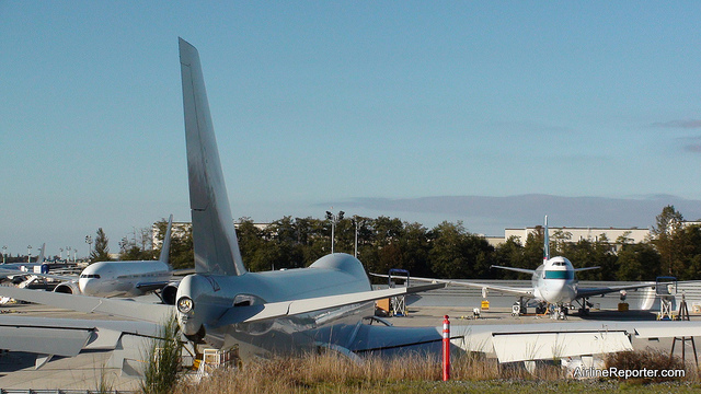 It is a stare off between Boeing 747-8's