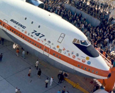 The first Boeing 747 with all those airline logos -- how many do you recognize?