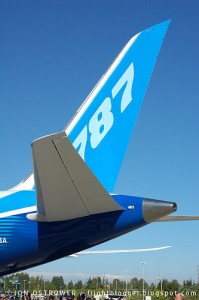 Tail of the Boeing 787