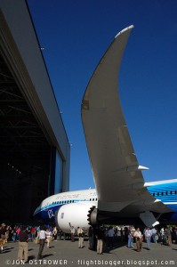 Wing of the Boeing 787 Dreamliner