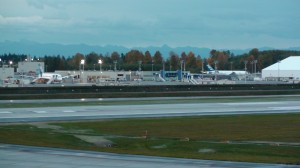 Yes, you can see two Boeing 787's from this view. 