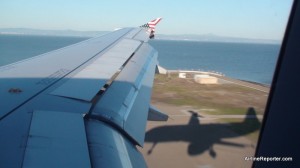 Taken when landing at SFO. I love landing at this airport, it is nothing but water until the last second before landing.
