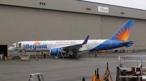 Allegiant Air Boeing 757 N902NV outside ATS at Paine Field in Everett, WA on Sunday.
