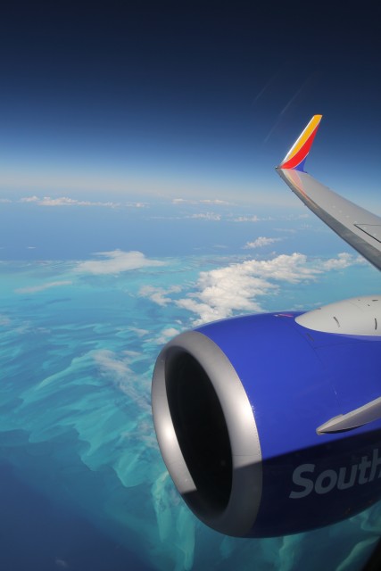 Flying in a window seat on a Southwest 737