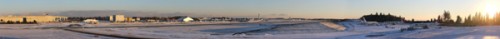Panorama shot of Paine Field in the snow. Click for much bigger version.