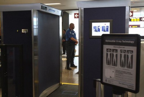 A backscatter X-ray body scanner recently installed at Sea-Tac Airport. Photo by Aubrey Cohen/seattlepi.com
