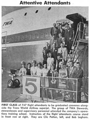 1969-08-21-Boeing-Plane-Tal The number 5 on the steps refers to aircraft line number 5, which was N93101. At the time, it was still in the test flight program, and did not have a fully furnished interior; note the bare passenger door above Ernie, Les and Des. Also, the word EXPERIMENTAL can be seen next to the number 1 door.