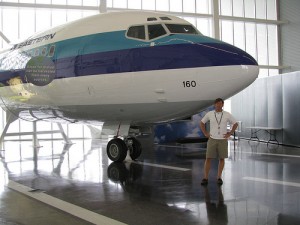 Capodilupo in front of N8160G at the Future of Flight. Notice the "160" her original registration.