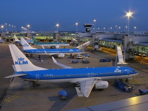 Aircraft lined at up Schophol Airport (AMS) in Amsterdam