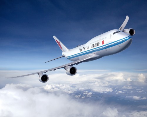 A computer mock up for what the Air China Boeing 747-8I will look like. From Boeing.