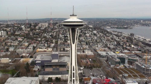 Greg and I were able to get very close to the Space Needle and hover around it.