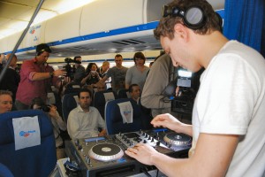 Heck yes! DJ'n at 35,000 feet on KLM's new Amsterdam to Miami flight.