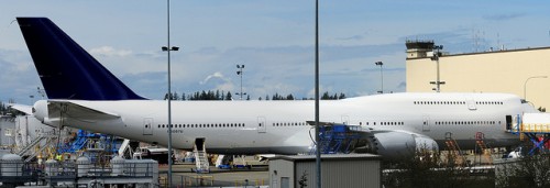 Lufthansa's first Boeing 747-8 Intercontinental at Paine Field on March 22nd.