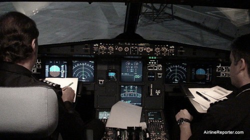 Cockpit of an Airbus A320