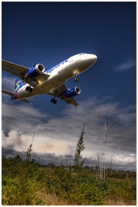 Spirit Airlines Airbus A320 landing.